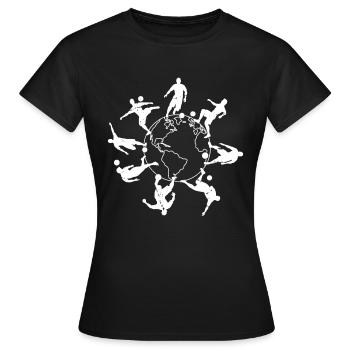 Soccer Player Earth - Soccer Lover Soccer - Frauen T-Shirt - Schwarz - Vorne - AI Model Female 172 dark (172cm)