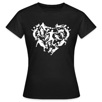 Soccer Heart Soccer Player - Heart Soccer - Frauen T-Shirt - Schwarz - Vorne - AI Model Female 172 dark (172cm)