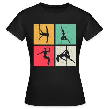 Pole Dance Silhouette - Pole Dancer Pole Dancing - T-shirt Femme - noir - Devant - AI Model Female 172 dark (172cm)