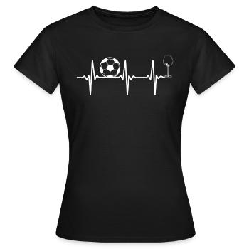 Soccer Heartbeat Wine Soccer Player Heartbeat - Frauen T-Shirt - Schwarz - Vorne - AI Model Female 172 dark (172cm)