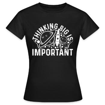 Space Travel Planets - Spaceship Space Rocket - T-shirt Femme - noir - Devant - AI Model Female 172 dark (172cm)