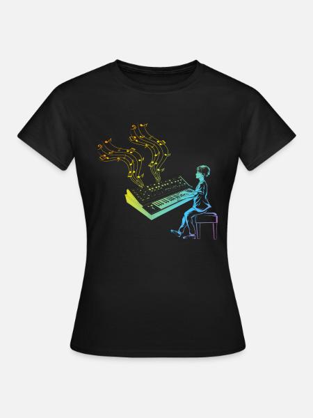 Pianist Piano Keyboard Player Piano Music Piano Pl - Frauen T-Shirt - Schwarz