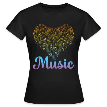 Guitar Music Lover - Guitar Musician Guitar Player - Women's T-Shirt - black - Front - AI Model Female 172 dark (172cm)
