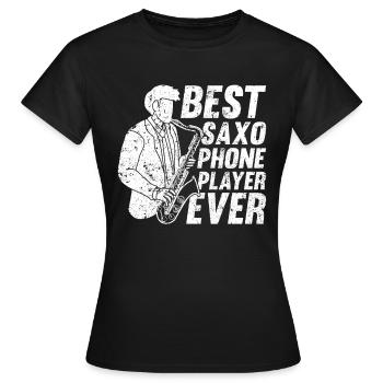Meilleur lecteur Saxo Phone Jamais Sax Player Sax Instrum - T-shirt Femme - noir - Devant - AI Model Female 172 dark (172cm)