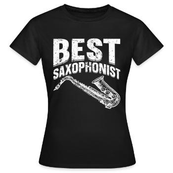 Best Saxophonist Saxophone Instrument Sax Musician - Frauen T-Shirt - Schwarz - Vorne - AI Model Female 172 dark (172cm)