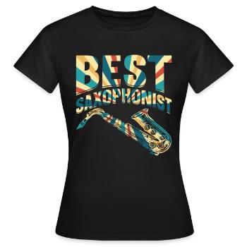 Best Saxophonist Sax Musician Sax Instrument Saxop - Frauen T-Shirt - Schwarz - Vorne - AI Model Female 172 dark (172cm)