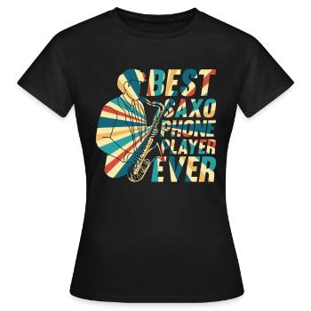 Meilleur joueur de téléphone Saxo Jamais Saxophoniste Musicien P - T-shirt Femme - noir - Devant - AI Model Female 172 dark (172cm)