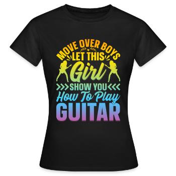 Guitariste Filles Guitariste - Funny Guitar Playe - T-shirt Femme - noir - Devant - AI Model Female 172 dark (172cm)
