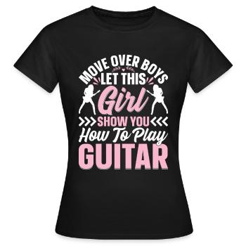 Guitarist Guitar Player Girls - Girl Guitar Player - Frauen T-Shirt - Schwarz - Vorne - AI Model Female 172 dark (172cm)