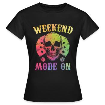 Mode week-end des joueurs de poker activé - Jouer au poker - T-shirt Femme - noir - Devant - AI Model Female 172 dark (172cm)