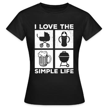 J’aime la vie simple - Nouvelle fête des pères - T-shirt Femme - noir - Devant - AI Model Female 172 dark (172cm)