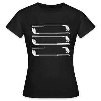 Clubs de golf Golfeurs Joueurs de golf - Clubs de golf - T-shirt Femme - noir - Devant - AI Model Female 172 dark (172cm)