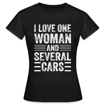 J’aime une femme et plusieurs voitures - Funny Car Mech - T-shirt Femme - noir - Devant - AI Model Female 172 dark (172cm)