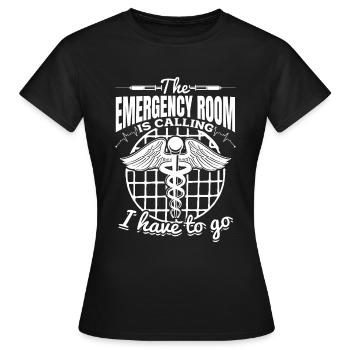 Infirmière d’urgence - La salle d’urgence m’appelle - T-shirt Femme - noir - Devant - AI Model Female 172 dark (172cm)