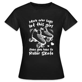 Roller Skating Girls Roller Skater Girl - Women's T-Shirt - black - Front - AI Model Female 172 dark (172cm)