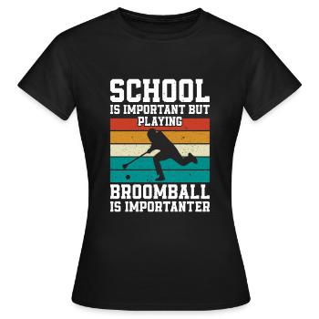 Joueur de ballon-balai Enfants Ballon-balai Jouer au ballon-balai - T-shirt Femme - noir - Devant - AI Model Female 172 dark (172cm)
