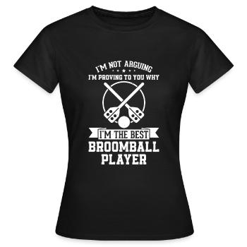 Broomball Sports Broomball Odds - Best Broomball P - Women's T-Shirt - black - Front - AI Model Female 172 dark (172cm)