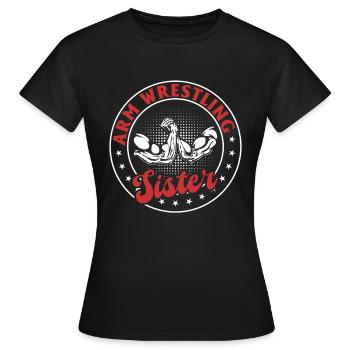 Bras De Fer Soeur Bras De Fer Bras De Fer Sis - T-shirt Femme - noir - Devant - AI Model Female 172 dark (172cm)
