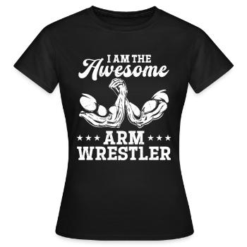 Bras de fer Bras de fer - Je suis le bras génial - T-shirt Femme - noir - Devant - AI Model Female 172 dark (172cm)