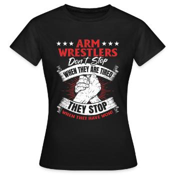 Bras De Fer De Bras De Fer Dire Bras De Fer - T-shirt Femme - noir - Devant - AI Model Female 172 dark (172cm)