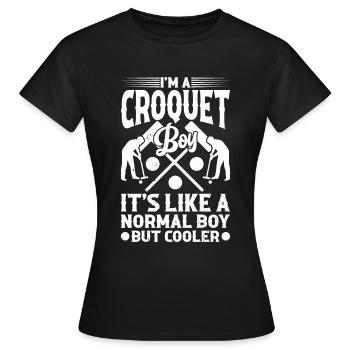 Croquet Garçon Joueur de croquet garçon - T-shirt Femme - noir - Devant - AI Model Female 172 dark (172cm)