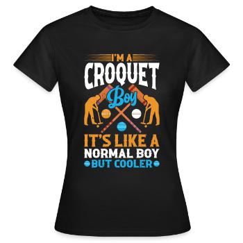 Joueur de croquet garçon Croquet garçon - T-shirt Femme - noir - Devant - AI Model Female 172 dark (172cm)
