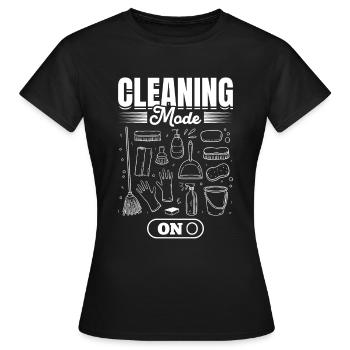Femme de ménage Concierge - Mode de nettoyage activé - T-shirt Femme - noir - Devant - AI Model Female 172 dark (172cm)