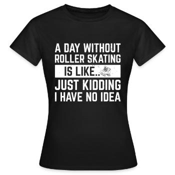 Patins à roulettes Patins à roulettes Patins à roulettes - T-shirt Femme - noir - Devant - AI Model Female 172 dark (172cm)