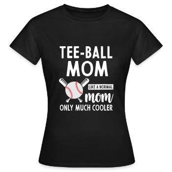 Tee-ball mom Tee-ball Player Mama Tee-ball Mama - Women's T-Shirt - black - Front - AI Model Female 172 dark (172cm)