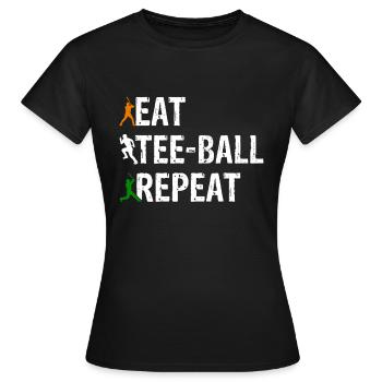 Eat Tee-ball Repeat - Tee-ball Player - Women's T-Shirt - black - Front - AI Model Female 172 dark (172cm)