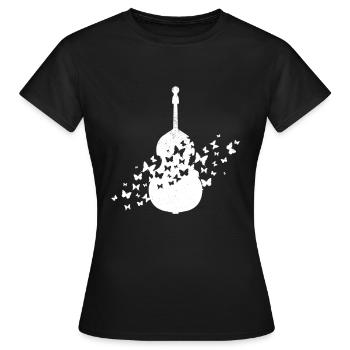 Double Bass Instrument Double Bass - Women's T-Shirt - black - Front - AI Model Female 172 dark (172cm)