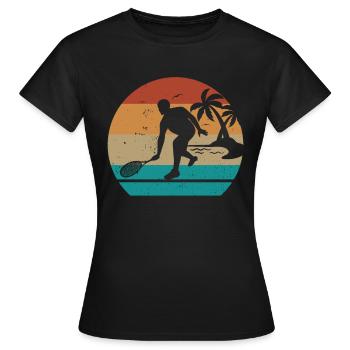 Squash player silhouette Squash Game Squash - Frauen T-Shirt - Schwarz - Vorne - AI Model Female 172 dark (172cm)