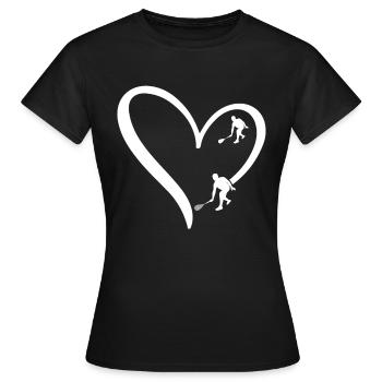 Squash Heart Squash player silhouette Squash - Frauen T-Shirt - Schwarz - Vorne - AI Model Female 172 dark (172cm)