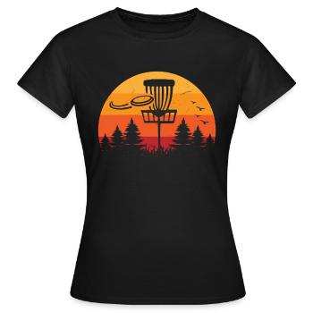 Disc Golf Basket - Disc Golf Player Disc Golf Disc - Frauen T-Shirt - Schwarz - Vorne - AI Model Female 172 dark (172cm)