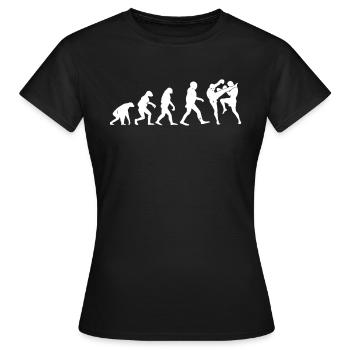 Muay Thai Evolution Muay Thai Fighter Thai Boxing - Frauen T-Shirt - Schwarz - Vorne - AI Model Female 172 dark (172cm)