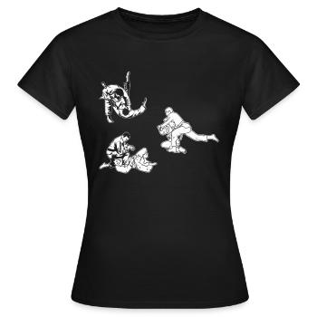 Judo fighter Judo Silhouette Judo - Women's T-Shirt - black - Front - AI Model Female 172 dark (172cm)