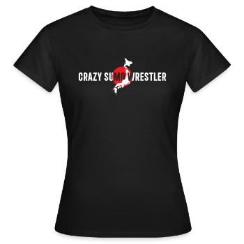 Sumo Fighter Sumo Wrestling - Lutteur de sumo fou - T-shirt Femme - noir - Devant - AI Model Female 172 dark (172cm)