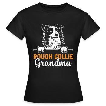 Rough Collie Grandma Rough Collie Dog Lover - Women's T-Shirt - black - Front - AI Model Female 172 dark (172cm)