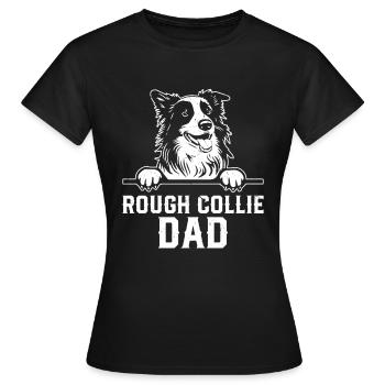 Rough Collie Daddy Rough Collie Dog Lover Rough Co - Women's T-Shirt - black - Front - AI Model Female 172 dark (172cm)