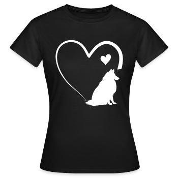 Rough Collie Lover Rough Collie Heart - Women's T-Shirt - black - Front - AI Model Female 172 dark (172cm)