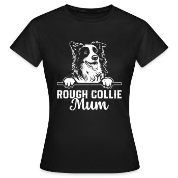 Rough Collie Mum Rough Collie Dog Lover - Women's T-Shirt - black - Front - AI Model Female 172 dark (172cm)