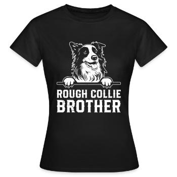 Rough Collie Brother Rough Collie Dog Lover - Women's T-Shirt - black - Front - AI Model Female 172 dark (172cm)