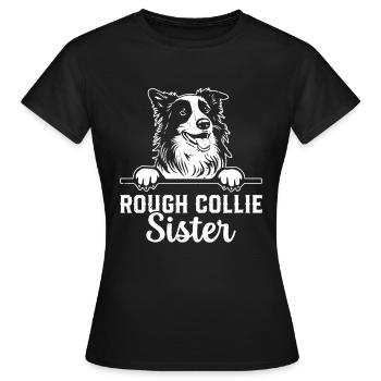 Rough Collie Sister Rough Collie Dog Lover - Women's T-Shirt - black - Front - AI Model Female 172 dark (172cm)