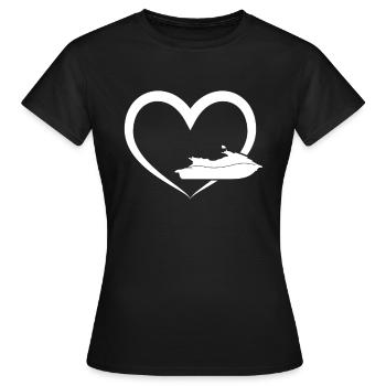 Jet Ski Coeur Jet Ski Lover Jet Ski - T-shirt Femme - noir - Devant - AI Model Female 172 dark (172cm)
