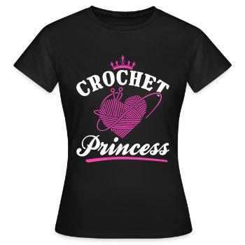 Crochet fille crochet crochet crochet - Crochet Prince - T-shirt Femme - noir - Devant - AI Model Female 172 dark (172cm)