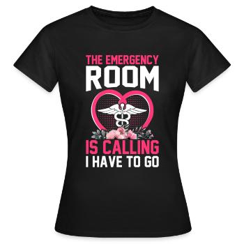 Infirmière d’urgence - La salle d’urgence m’appelle - T-shirt Femme - noir - Devant - AI Model Female 172 dark (172cm)