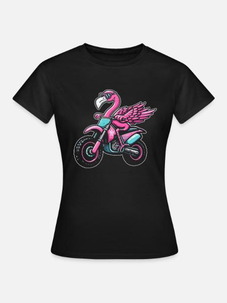 Flamingo skittsykkel Flamingo motocross Flamingo - T-skjorte for kvinner - svart