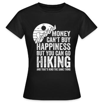 Mountain Hiking Funny Hiking Funny Hiking Sayings - Frauen T-Shirt - Schwarz - Vorne - AI Model Female 172 dark (172cm)