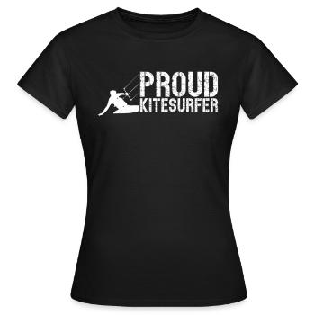 Watersports Kiteboarding - Proud Kitesurfer - Frauen T-Shirt - Schwarz - Vorne - AI Model Female 172 dark (172cm)