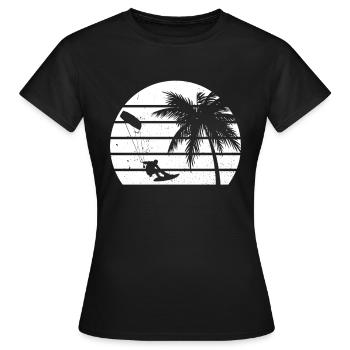 Kitesurfing Watersports Kiteboarding Kitesurfer - Frauen T-Shirt - Schwarz - Vorne - AI Model Female 172 dark (172cm)